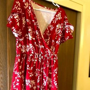 Red flower dress